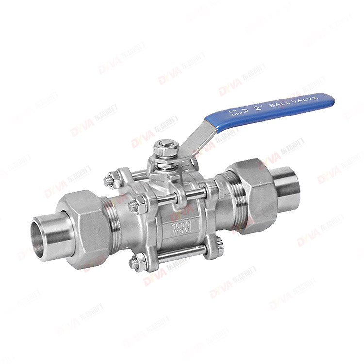 三片式活接对焊式不锈钢球阀